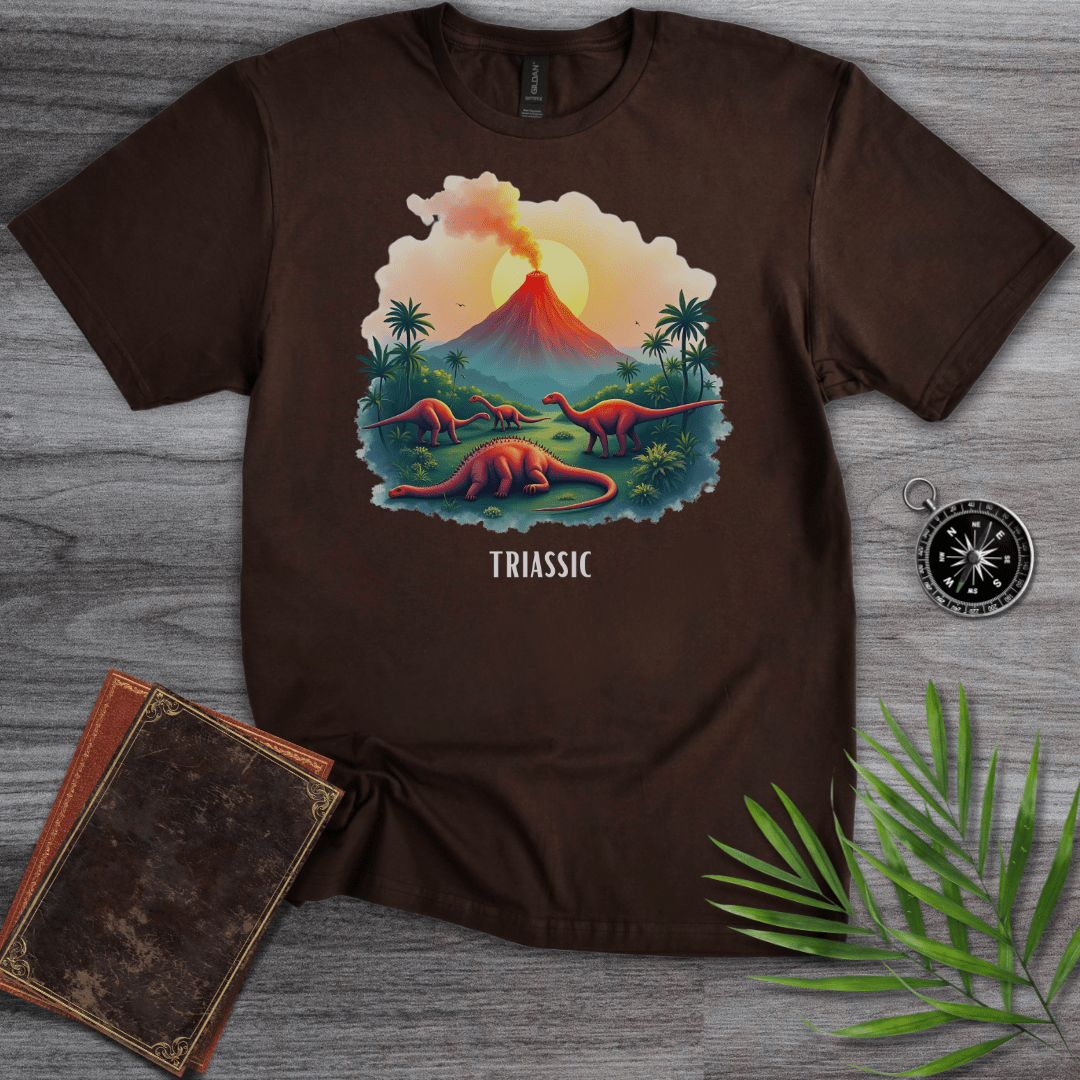 T-Shirt Dark Chocolate / S Triassic Volcano Environment Graphic T-Shirt