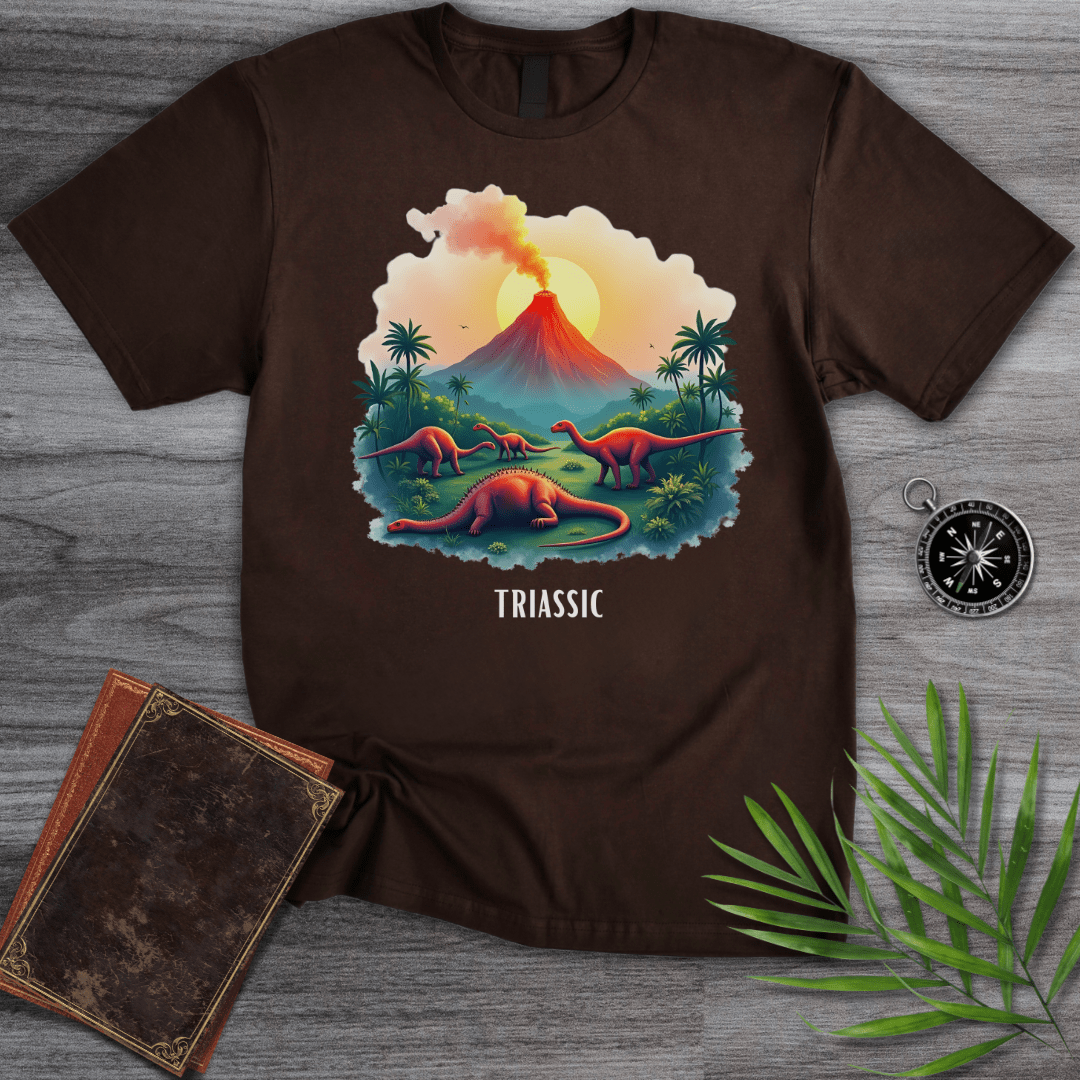 T-Shirt Dark Chocolate / S Triassic Volcano Environment Graphic T-Shirt