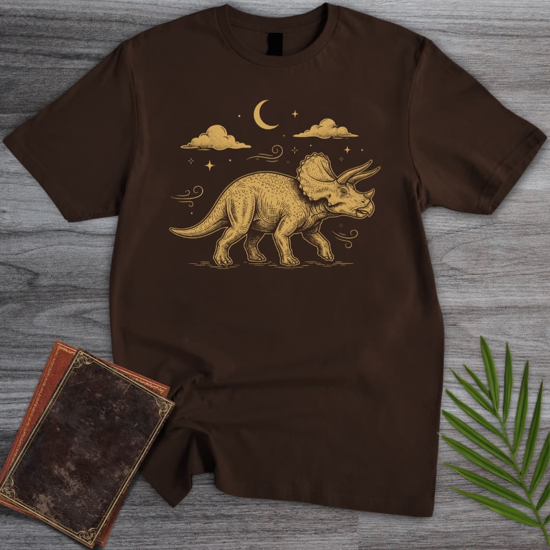 T-Shirt Dark Chocolate / S Triceratops Old Stars T-Shirt