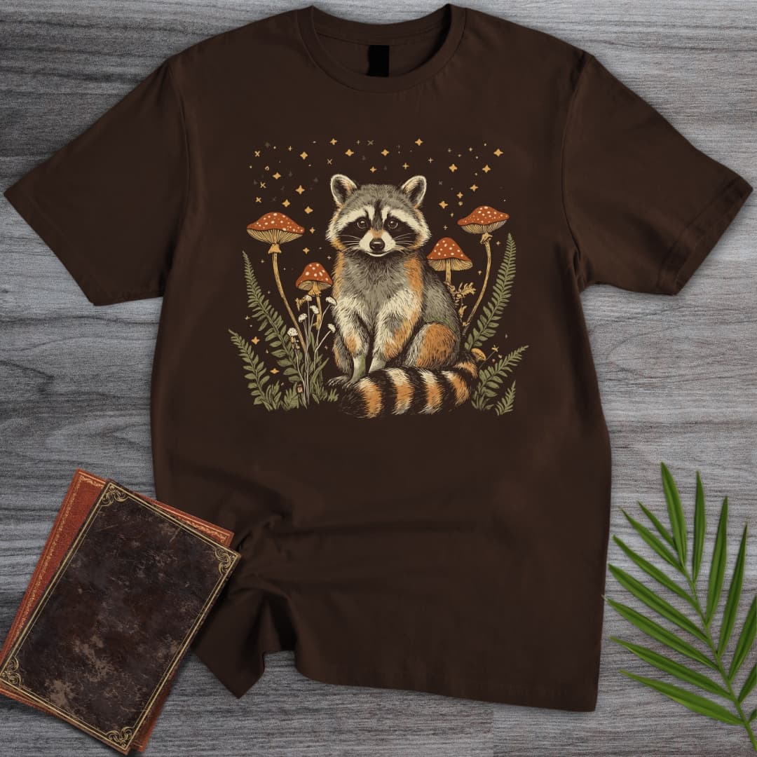 T-Shirt Dark Chocolate / S Twilight Toadstool Raccoon T-Shirt