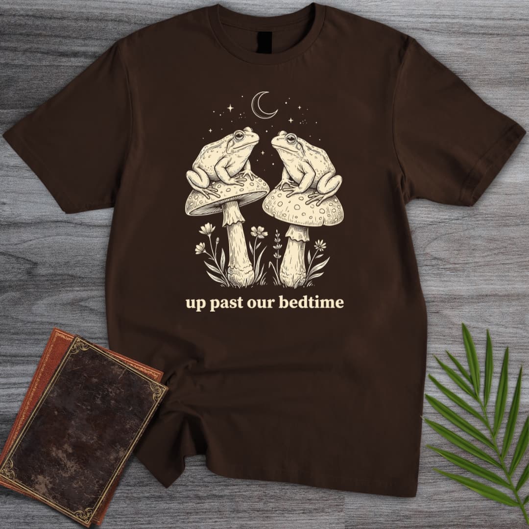 T-Shirt Dark Chocolate / S Up Past Our Bedtime Frogs T-Shirt