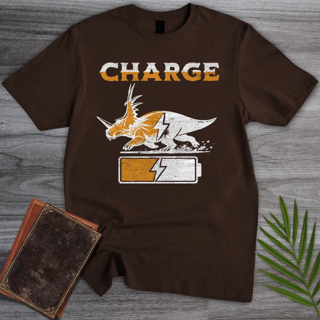 T-Shirt Dark Chocolate / S Vintage Charging Styracosaurus T-Shirt