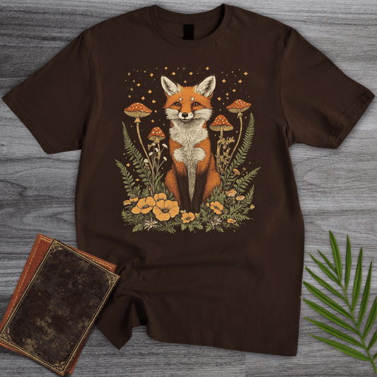 T-Shirt Dark Chocolate / S Vintage Cottage core Fox T-Shirt