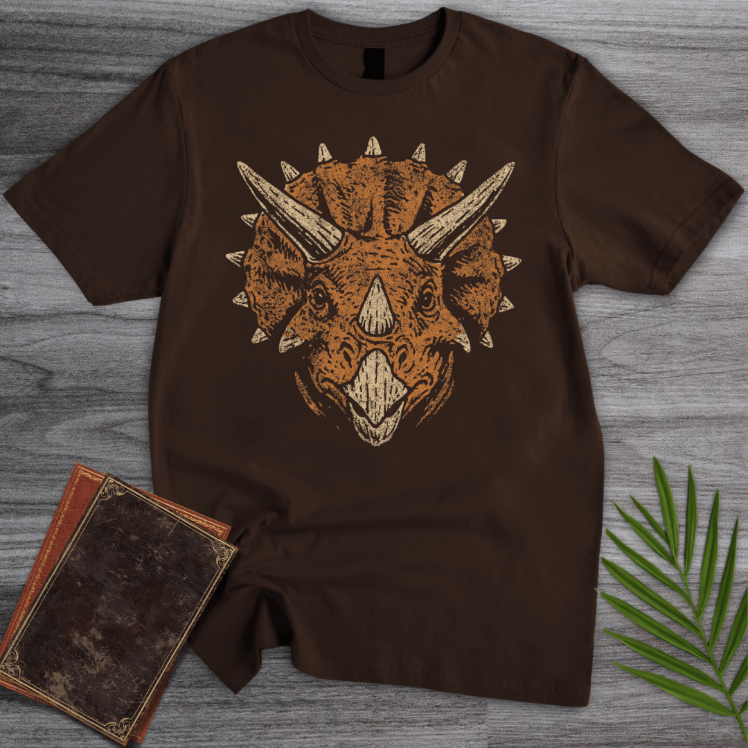 T-Shirt Dark Chocolate / S Vintage Cretaceous Triceratops Charge T-Shirt