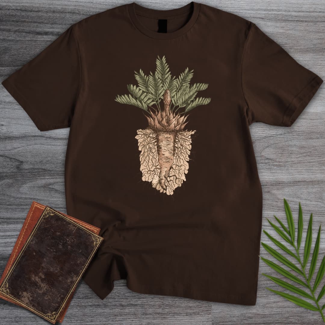 T-Shirt Dark Chocolate / S Vintage Cycad Paleobotany T-Shirt