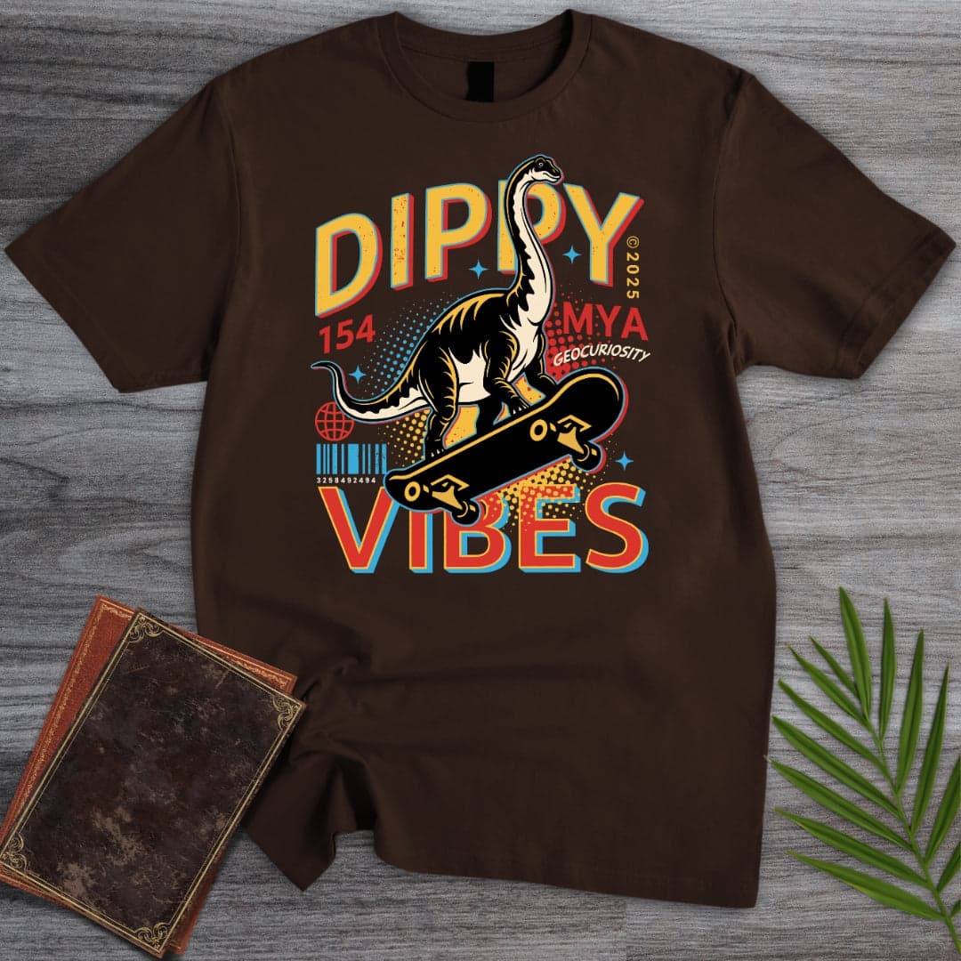 T-Shirt Dark Chocolate / S Vintage Dippy Vibes T-Shirt