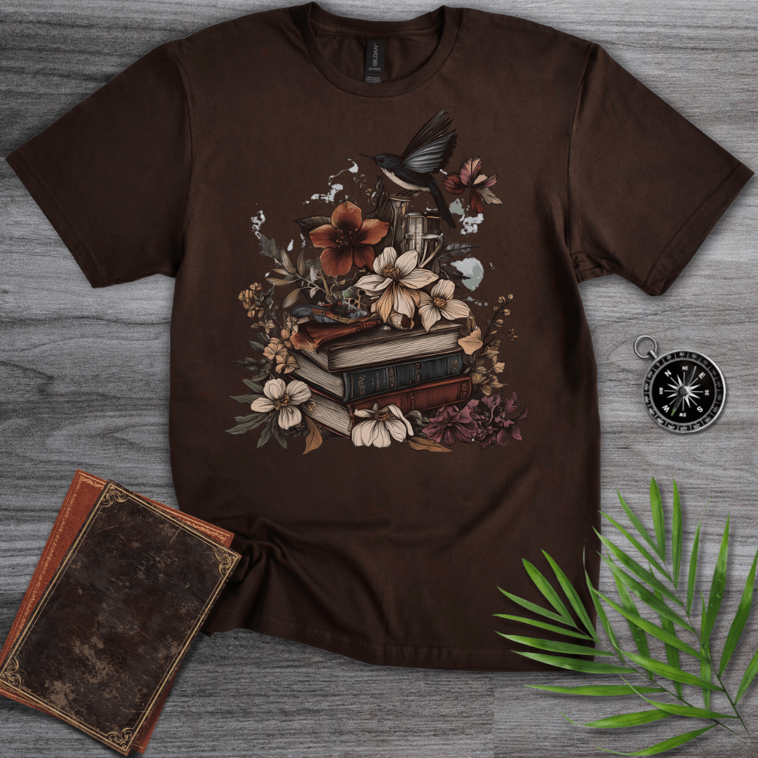 T-Shirt Dark Chocolate / S Vintage Floral Nature T-Shirt