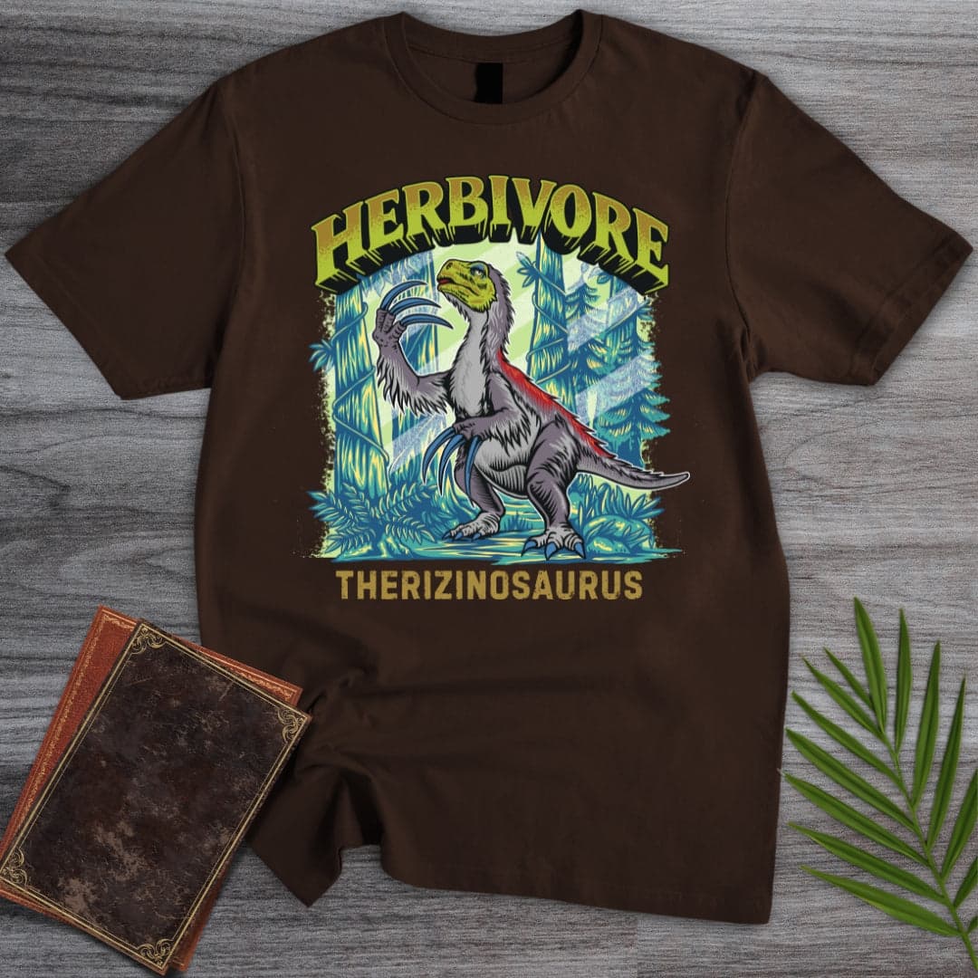 T-Shirt Dark Chocolate / S Vintage Herbivore Therizinosaurus T-Shirt (Akbar Sansa)