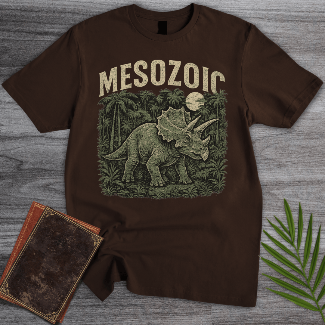 T-Shirt Dark Chocolate / S Vintage Mesozoic Horned Titan T-Shirt