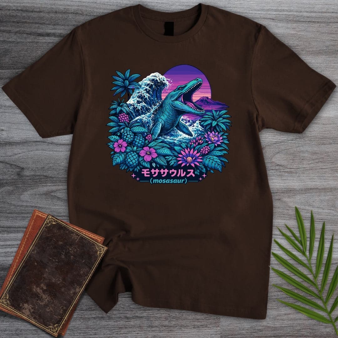 T-Shirt Dark Chocolate / S Vintage Retro Mosasaur T-Shirt