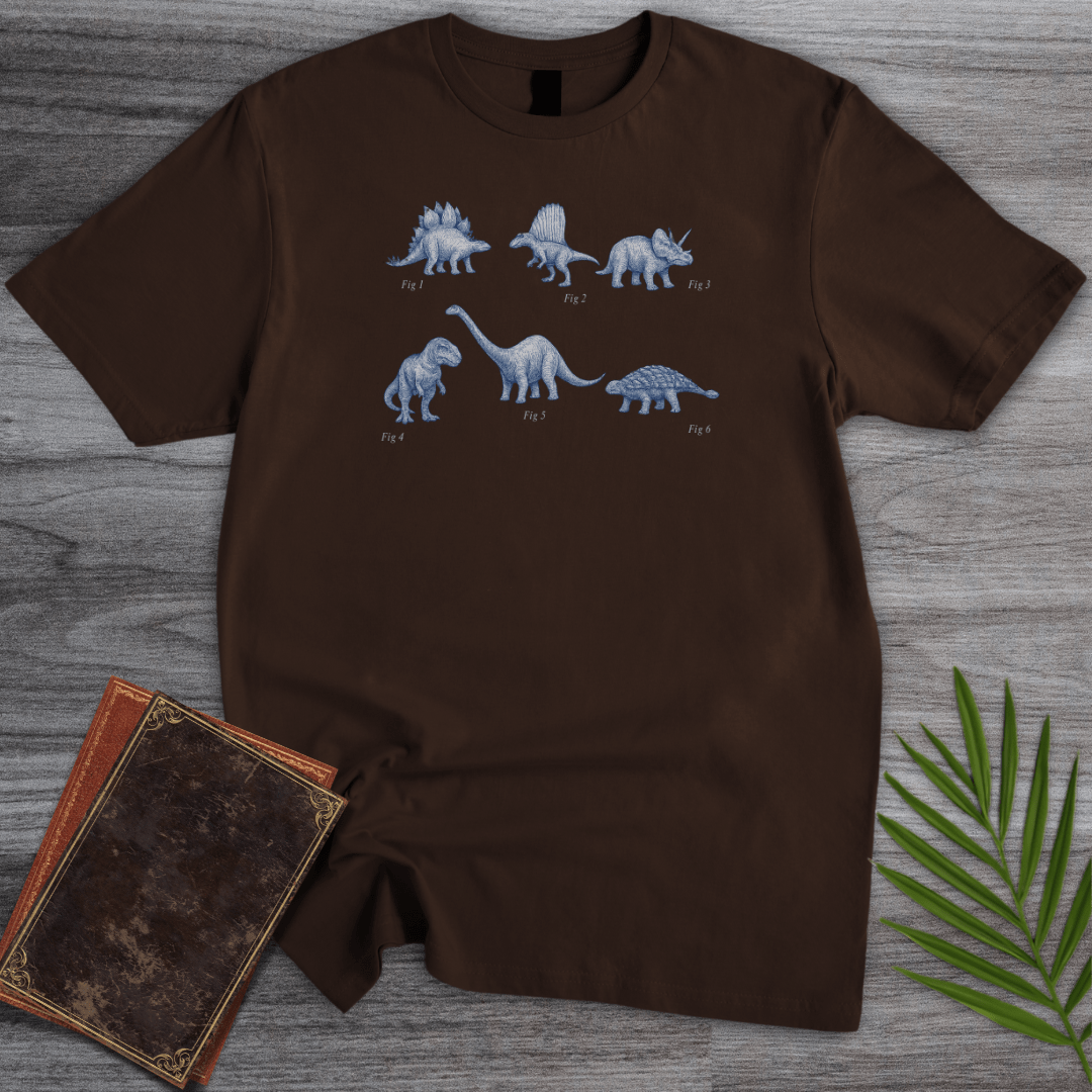 T-Shirt Dark Chocolate / S Vintage Scientific Dinosaur Figures T-Shirt