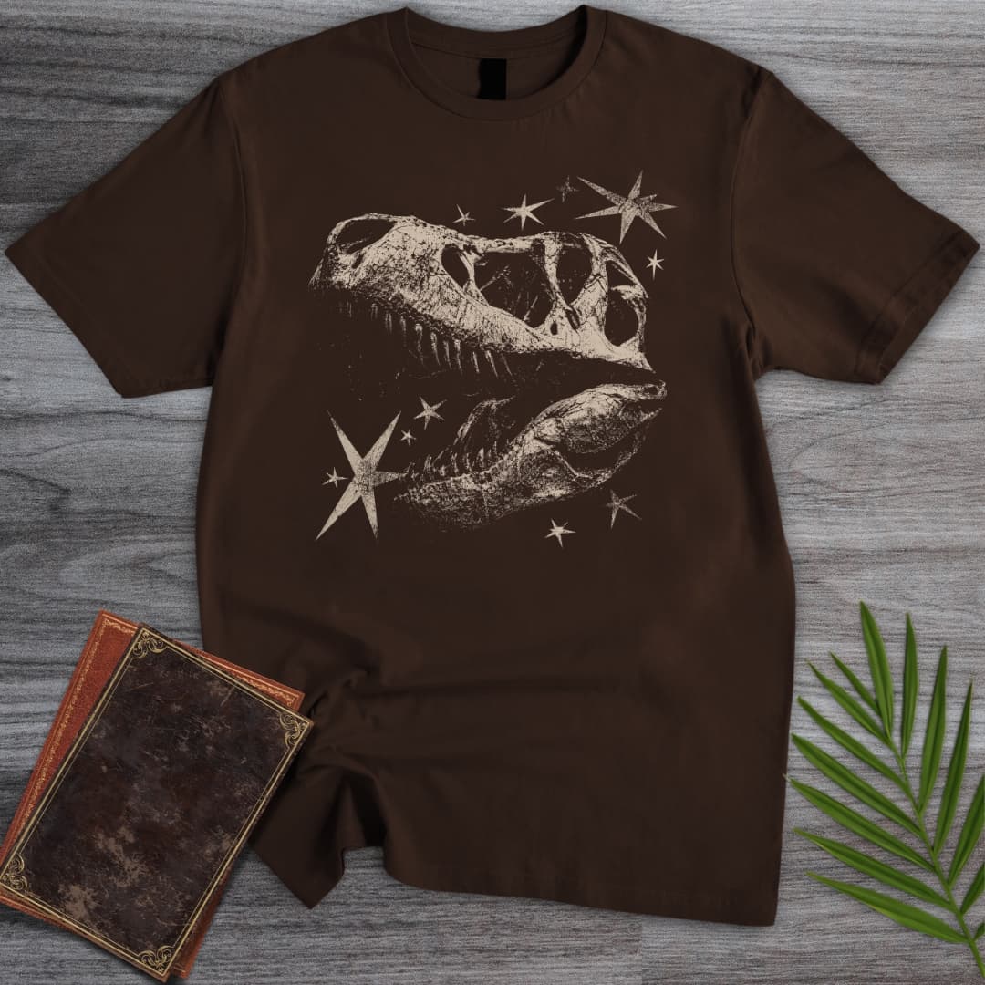 T-Shirt Dark Chocolate / S Vintage Y2K T.rex Skull T-Shirt