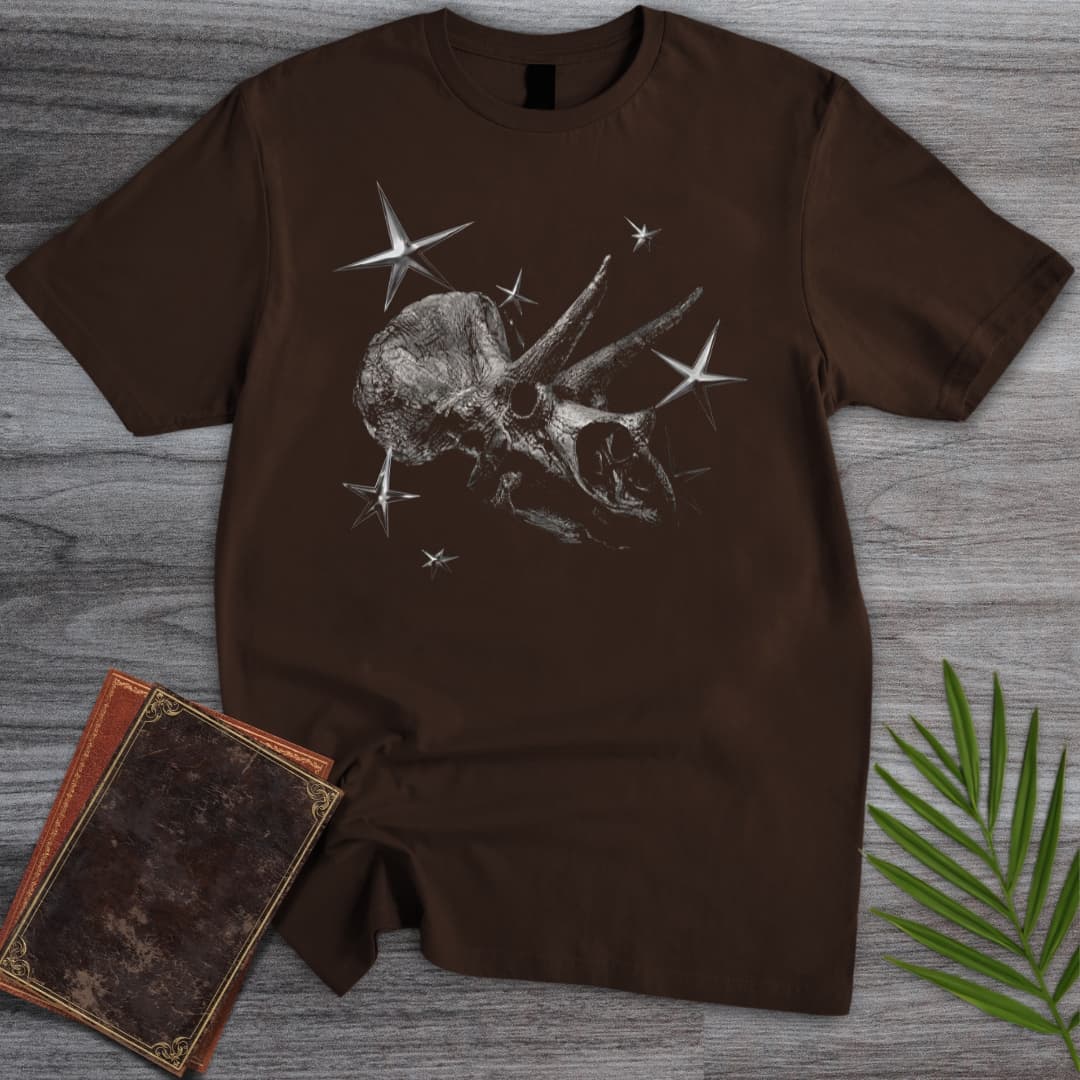 T-Shirt Dark Chocolate / S Vintage Y2K Triceratops Skull T-Shirt
