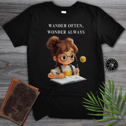 T-Shirt Dark Chocolate / S Wander Often, Wonder Always Graphic T-Shirt