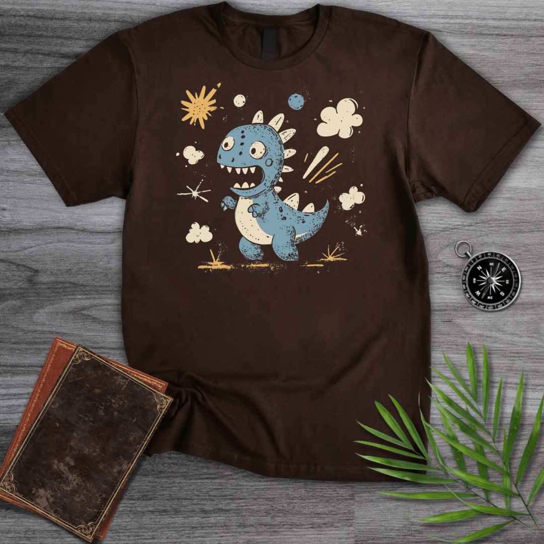 T-Shirt Dark Chocolate / S Whimsical Roaring Dinosaur T-Shirt