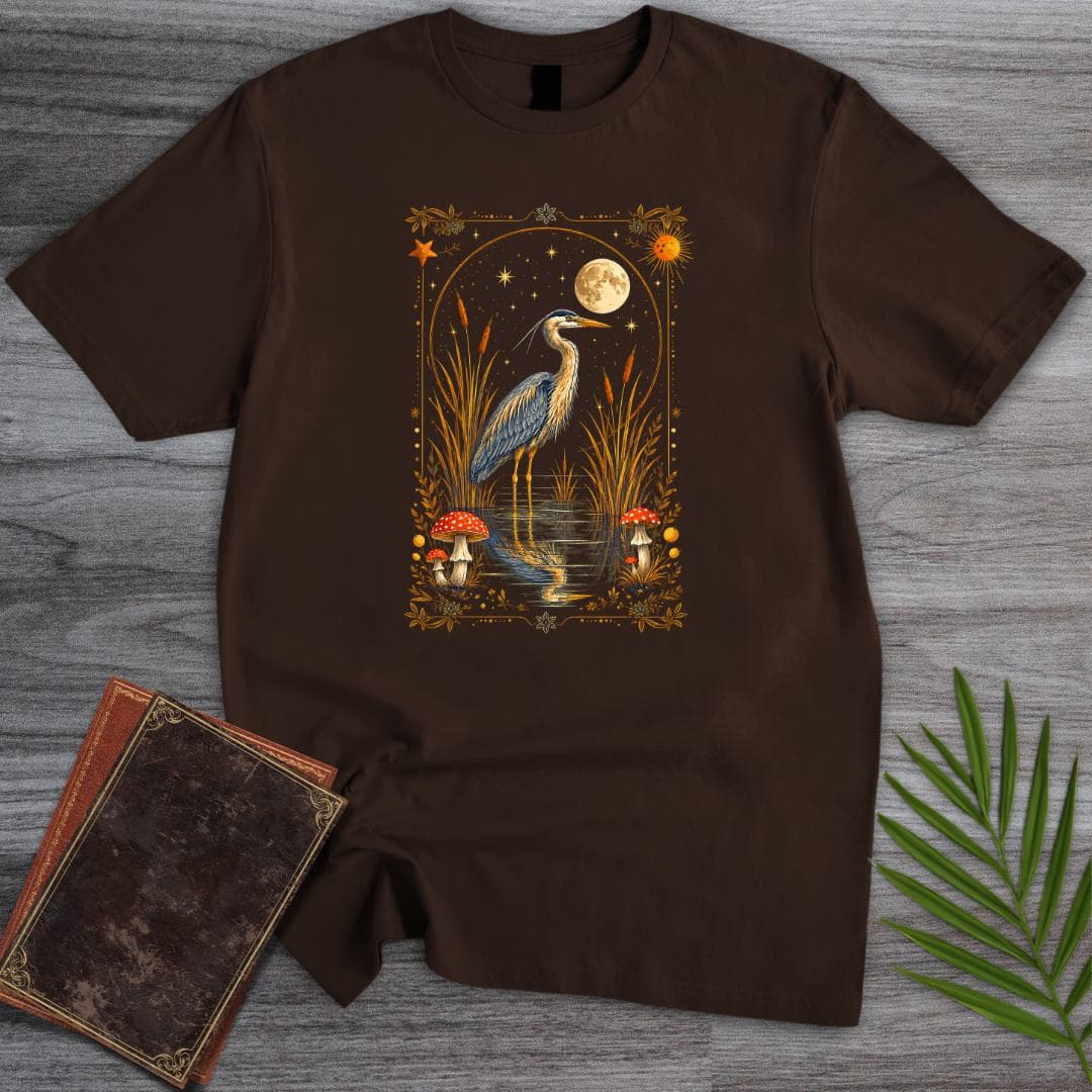 T-Shirt Dark Chocolate / S Woodland Heron Card T-Shirt