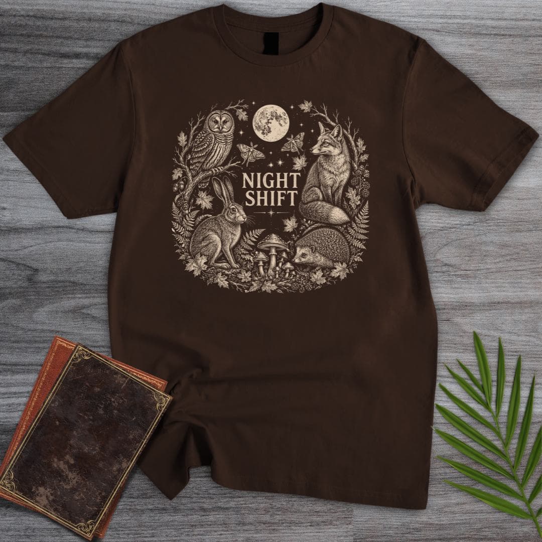 T-Shirt Dark Chocolate / S Woodland Nightshift Friends T-Shirt