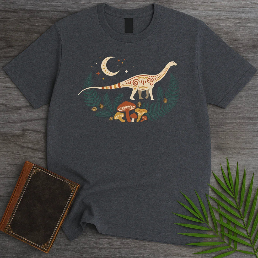 T-Shirt Dark Heather / M Folk Moon Diplodocus T-Shirt
