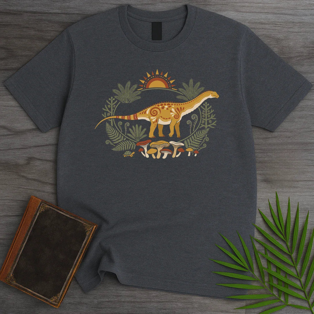 T-Shirt Dark Heather / M Folk Sunrise Apatosaurus T-Shirt
