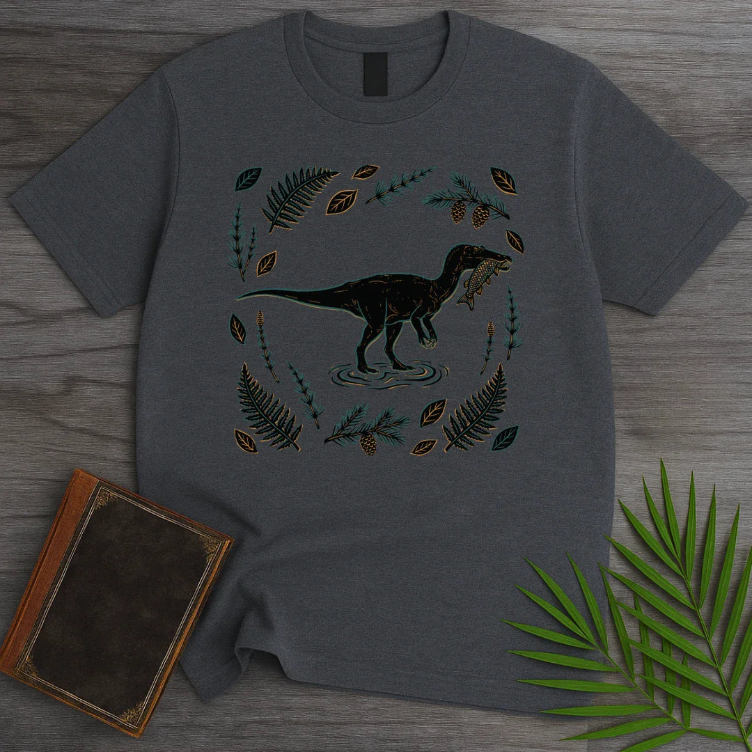 T-Shirt Dark Heather / M Gone Fishing Baryonyx T-Shirt