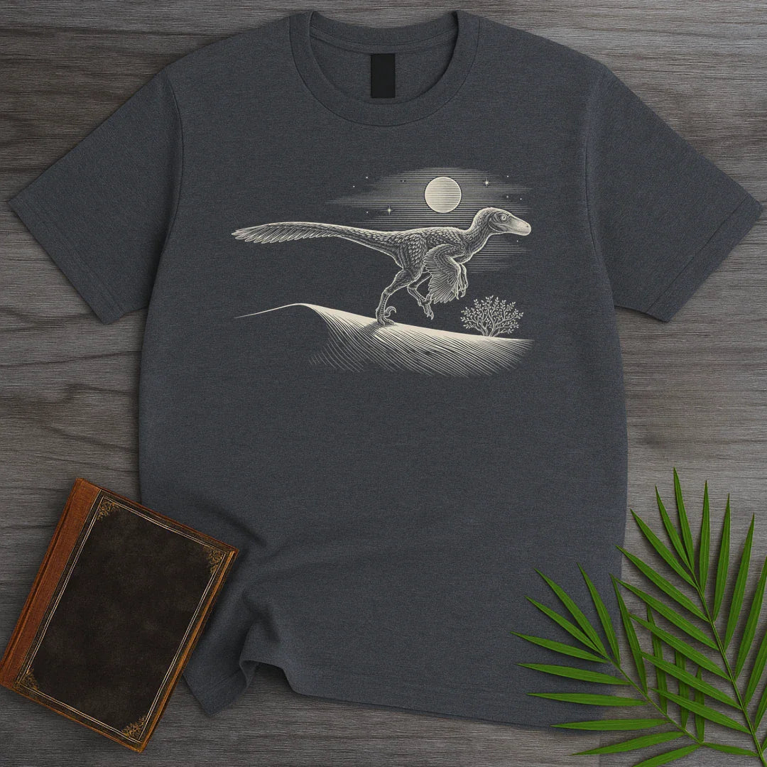 T-Shirt Dark Heather / M Moonlit Velociraptor T-Shirt