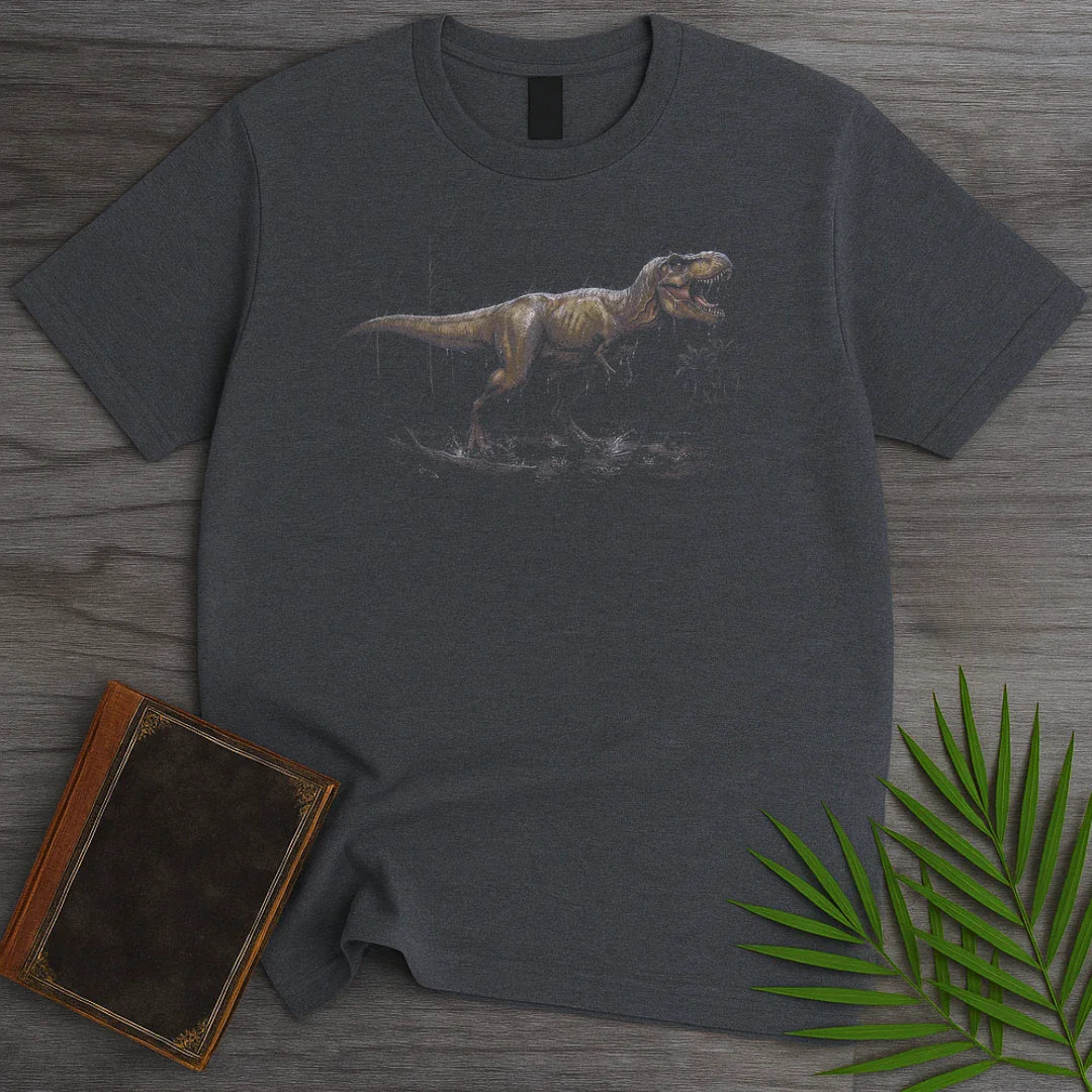 T-Shirt Dark Heather / M Rainstorm T-Rex T-Shirt