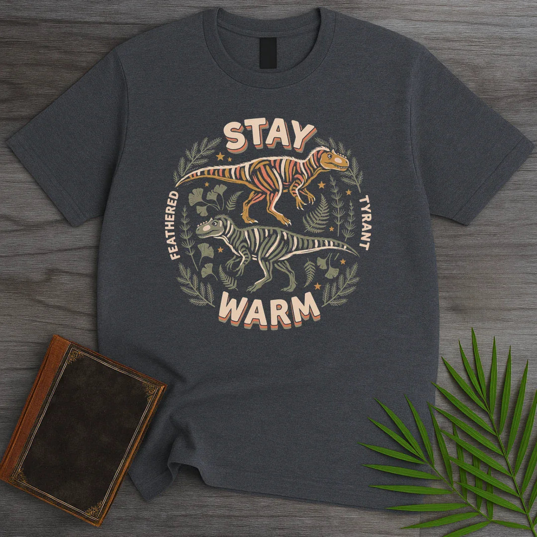 T-Shirt Dark Heather / M Stay Warm Yutyrannus T-Shirt