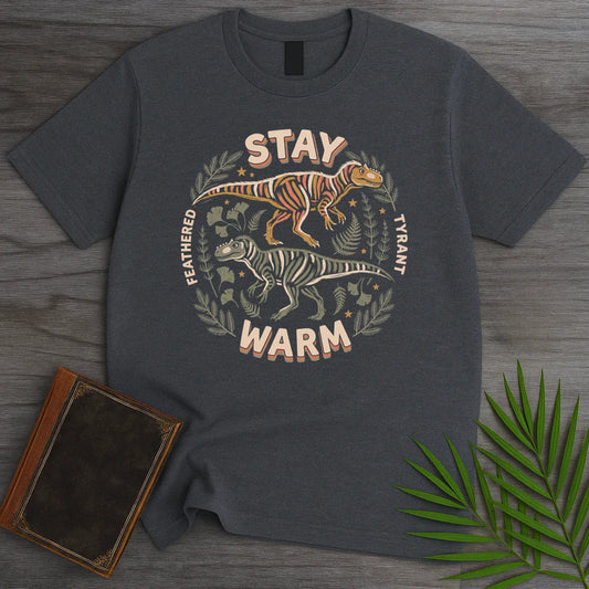 T-Shirt Dark Heather / M Stay Warm Yutyrannus T-Shirt