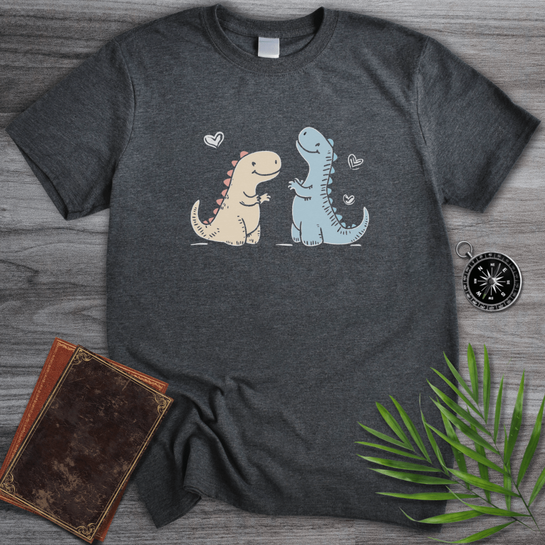 T-Shirt Dark Heather / S Adorable Dinosaur Love Duo T-Shirt