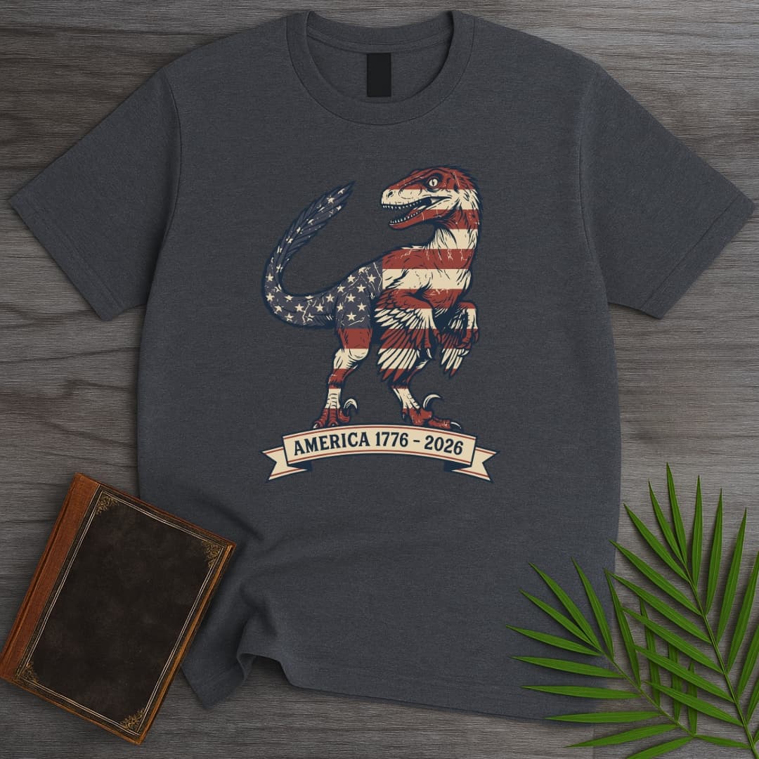 T-Shirt Dark Heather / S Americas 250th Liberty Talon Deinonychus T-Shirt