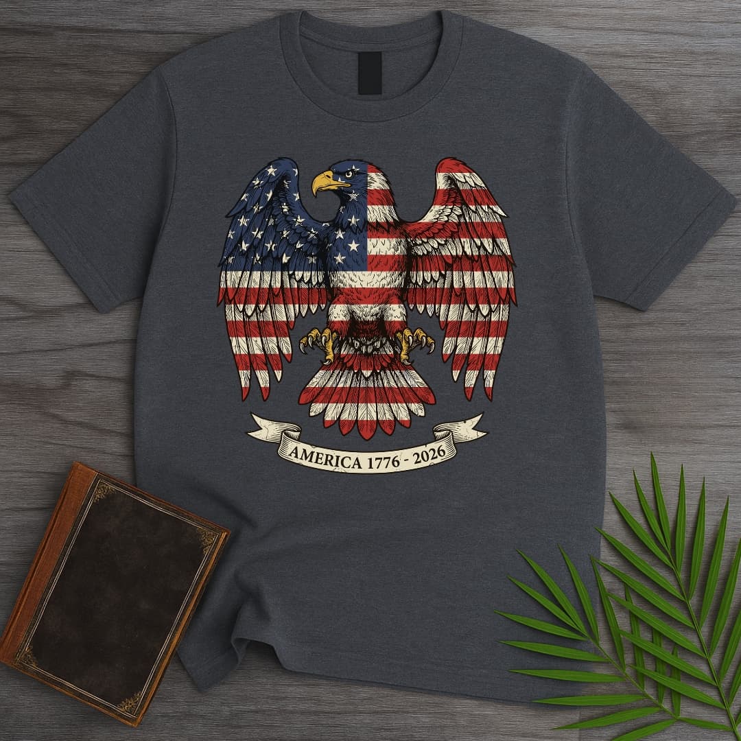T-Shirt Dark Heather / S Americas 250Th Old Glory Eagle T-Shirt