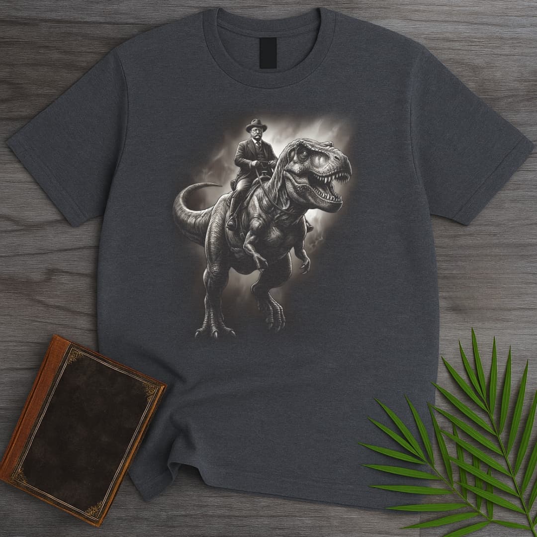 T-Shirt Dark Heather / S Americas 250Th Rough Rider Tyrannosaur T-Shirt