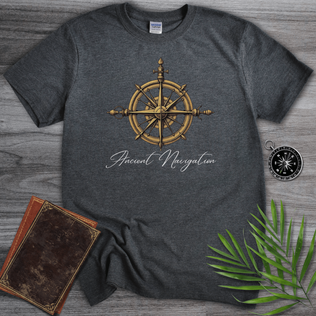 T-Shirt Dark Heather / S Ancient Navigation Compass T-Shirt