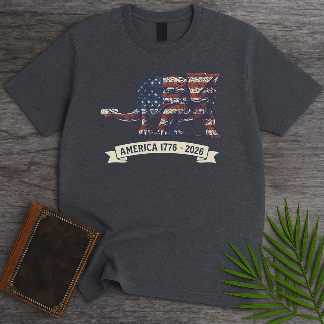 T-Shirt Dark Heather / S Armored Dinosaur Americas 250th T-Shirt