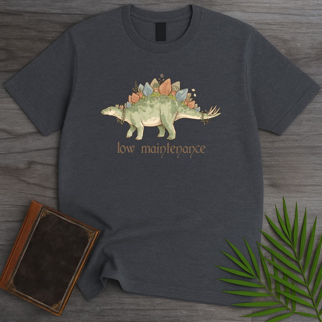 T-Shirt Dark Heather / S Blooming Stegosaurus T-Shirt