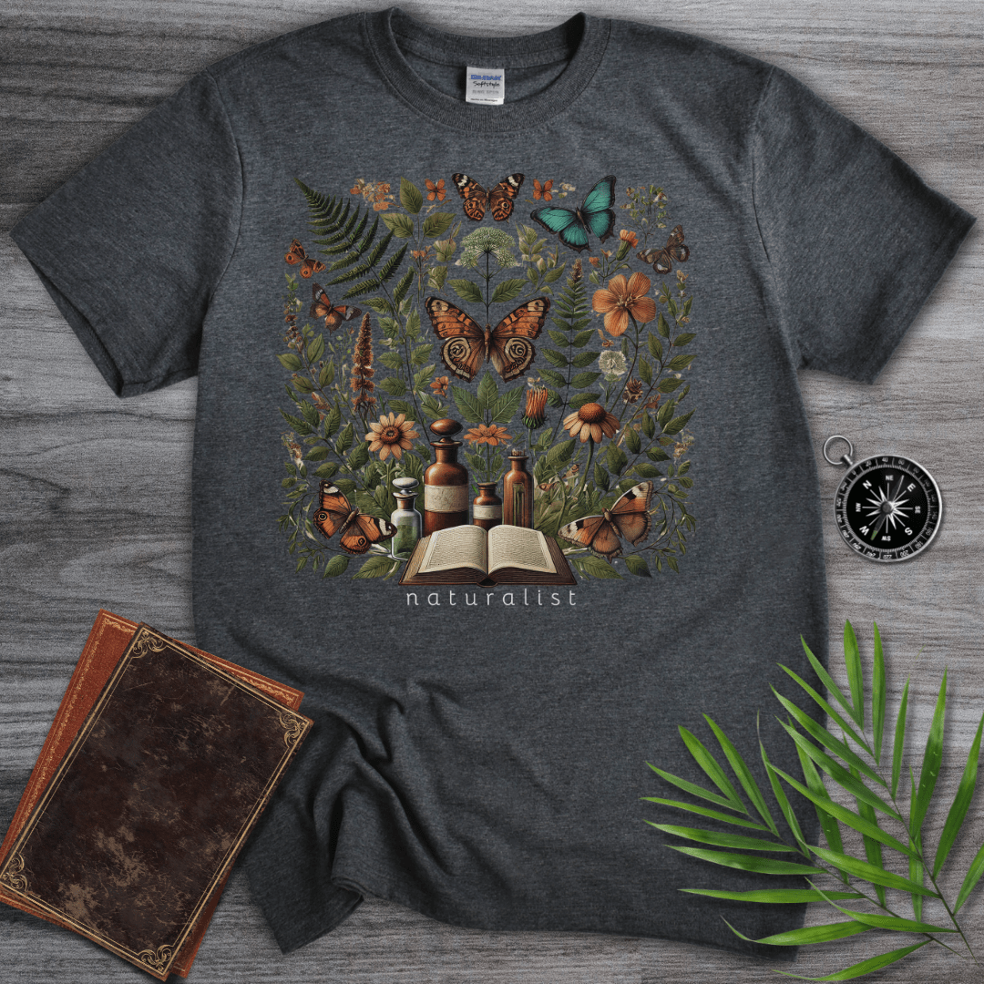 T-Shirt Dark Heather / S Botanical Harmony: Naturalist Graphic T-Shirt