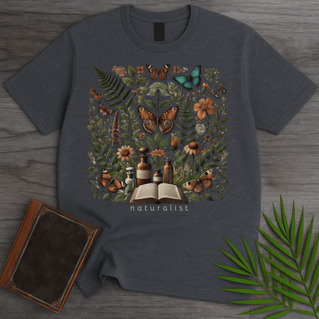 T-Shirt Dark Heather / S Botanical Harmony: Naturalist Graphic T-Shirt