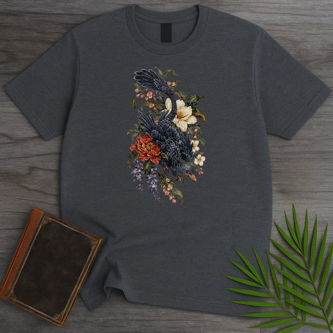 T-Shirt Dark Heather / S Botanical Microraptor T-Shirt