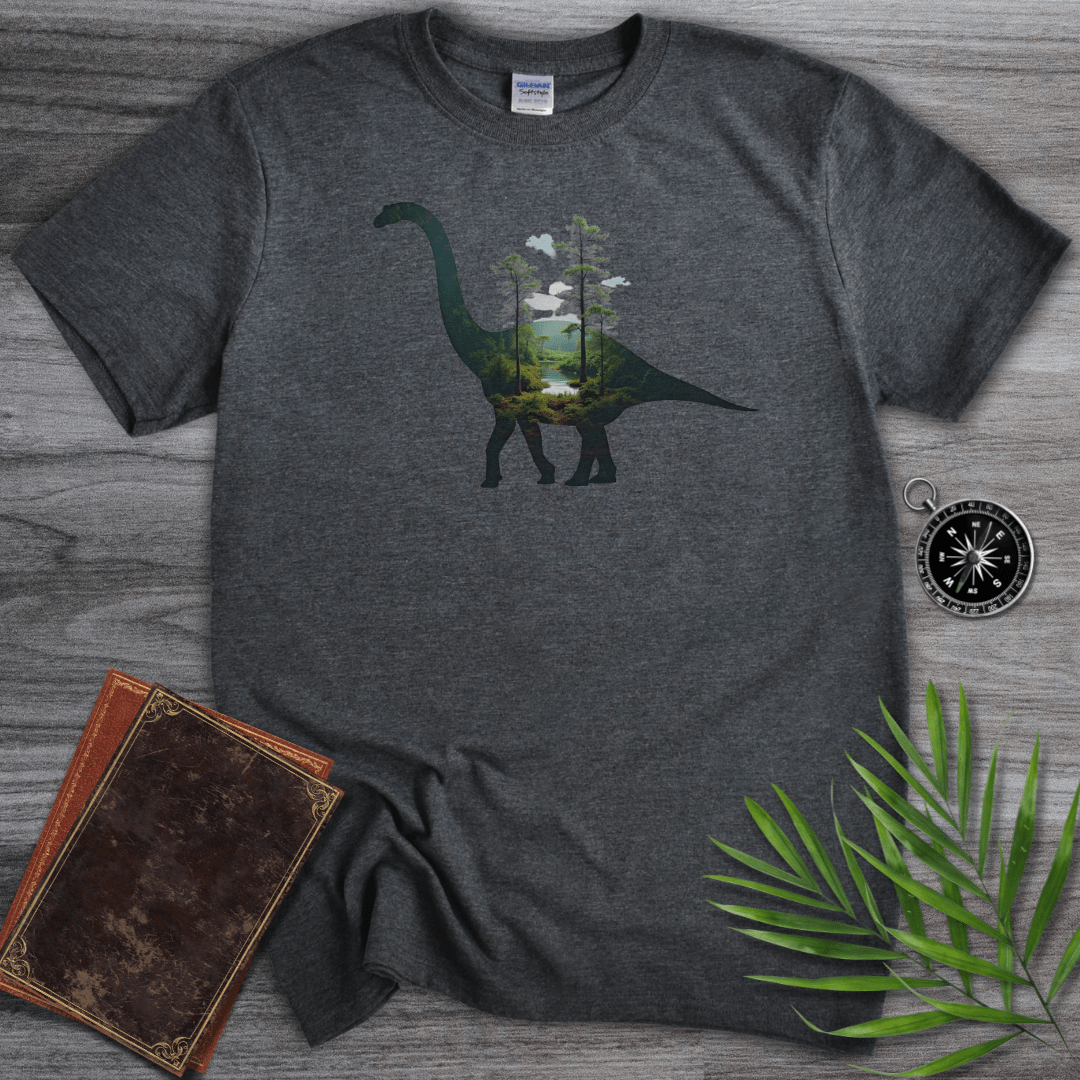 T-Shirt Dark Heather / S Brachiosaurus Environment Silhouette T-Shirt