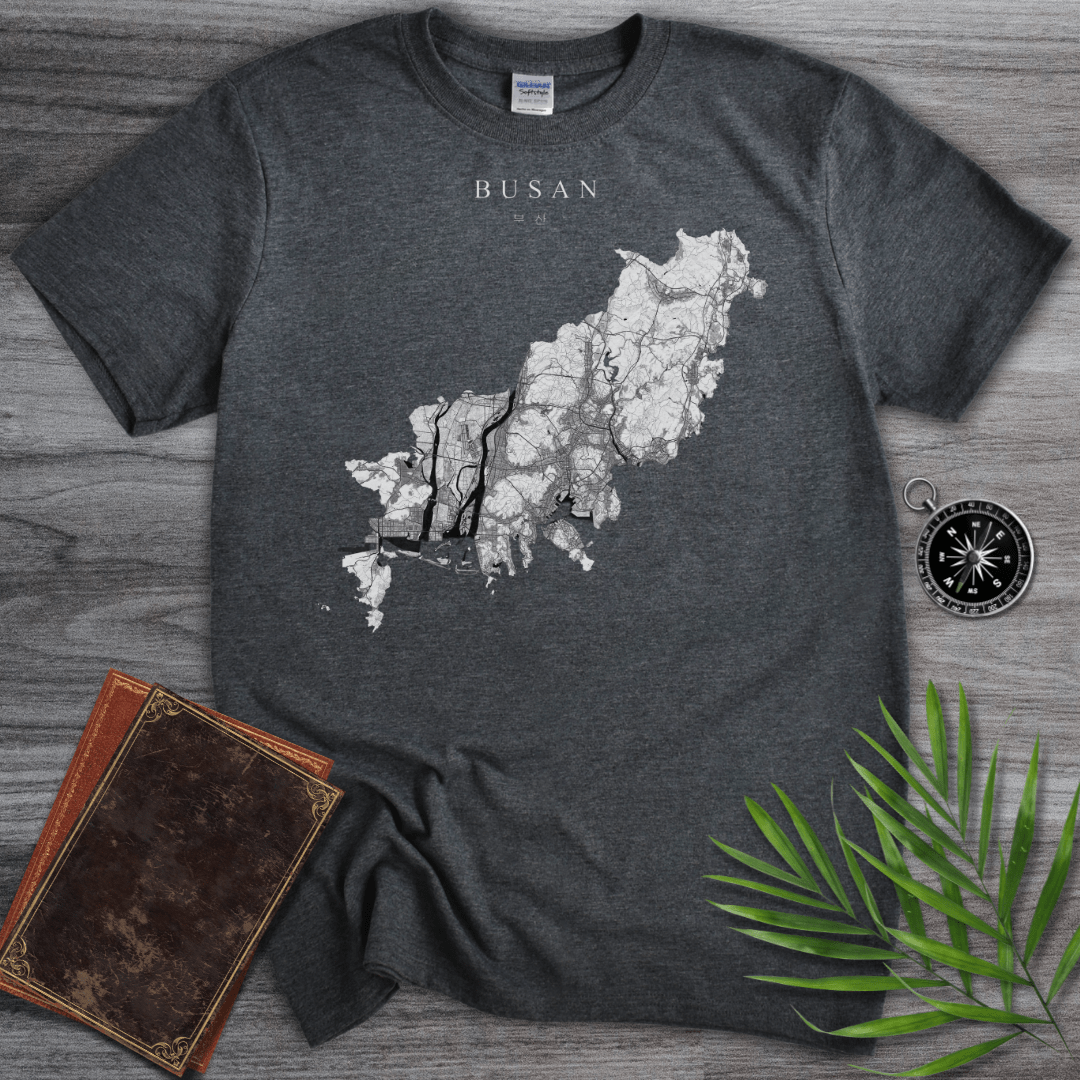 T-Shirt Dark Heather / S Busan South Korea Map T-Shirt