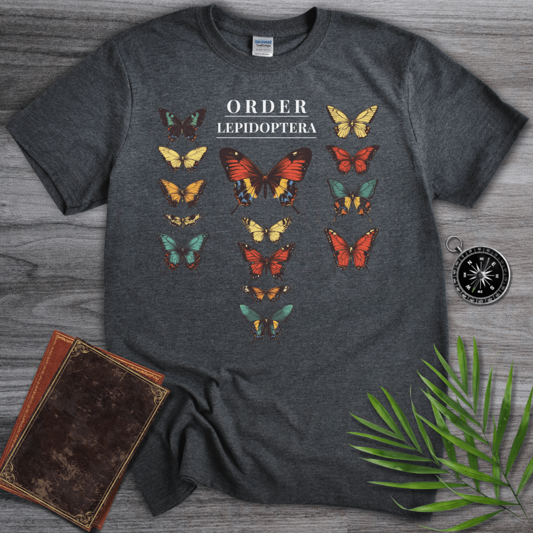 T-Shirt Dark Heather / S Butterfly Order: Lepidoptera T-Shirt