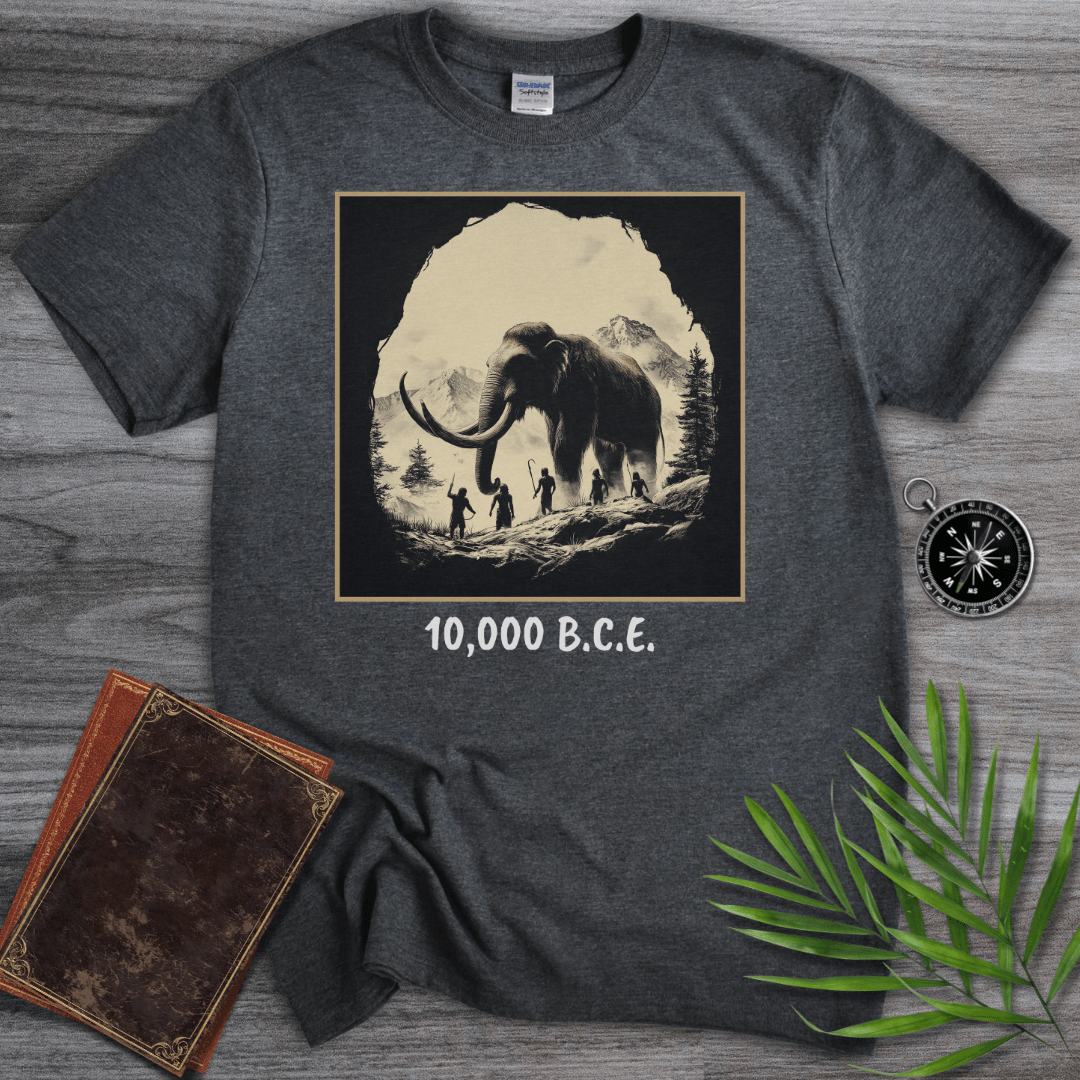 T-Shirt Dark Heather / S Caveman Mammoth 10,000 B.C.E. T-Shirt