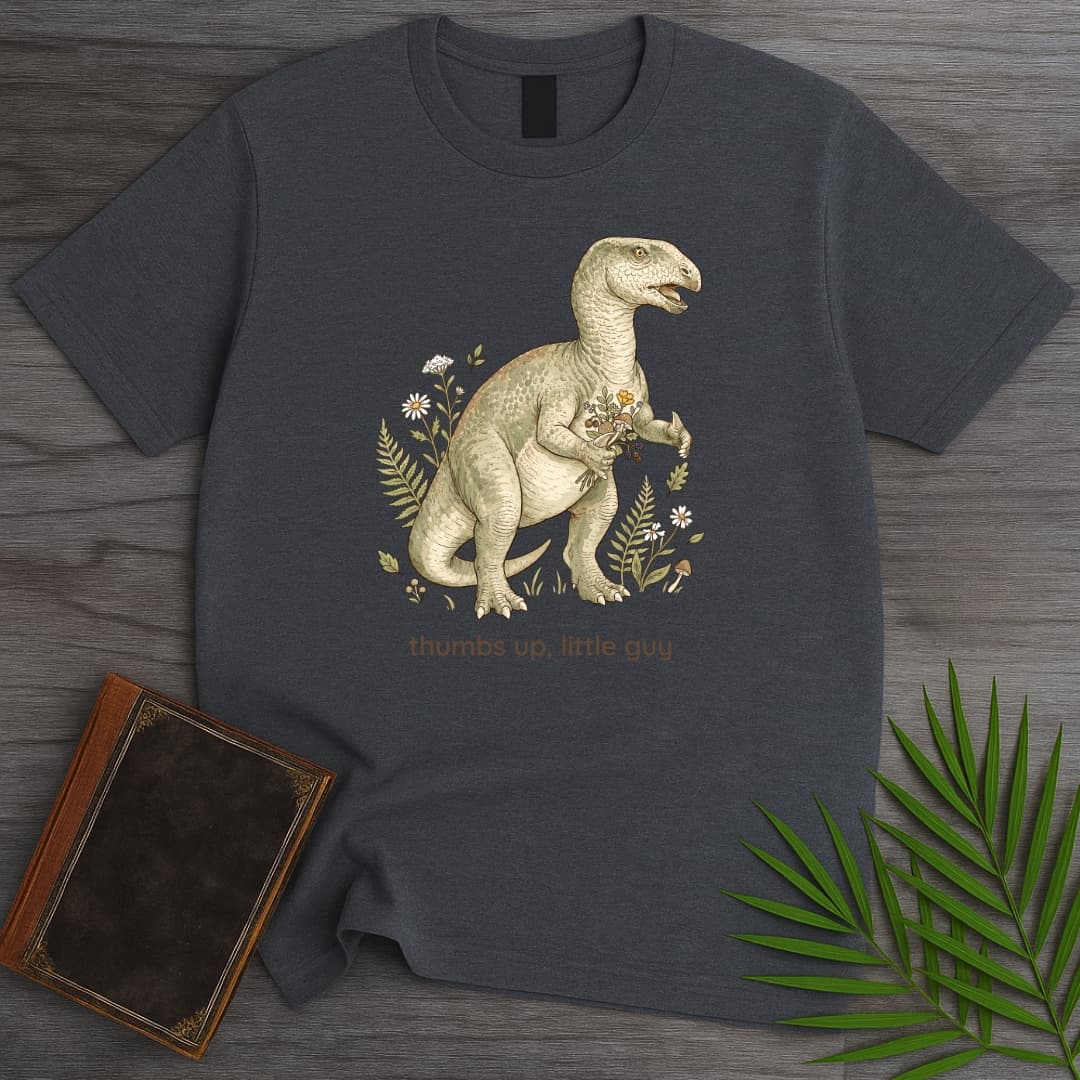 T-Shirt Dark Heather / S Cheerful Iguanodon T-Shirt