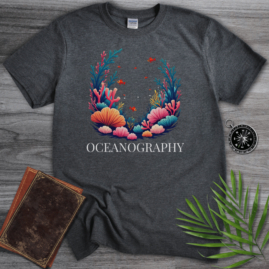 T-Shirt Dark Heather / S Coral Oceanography T-Shirt