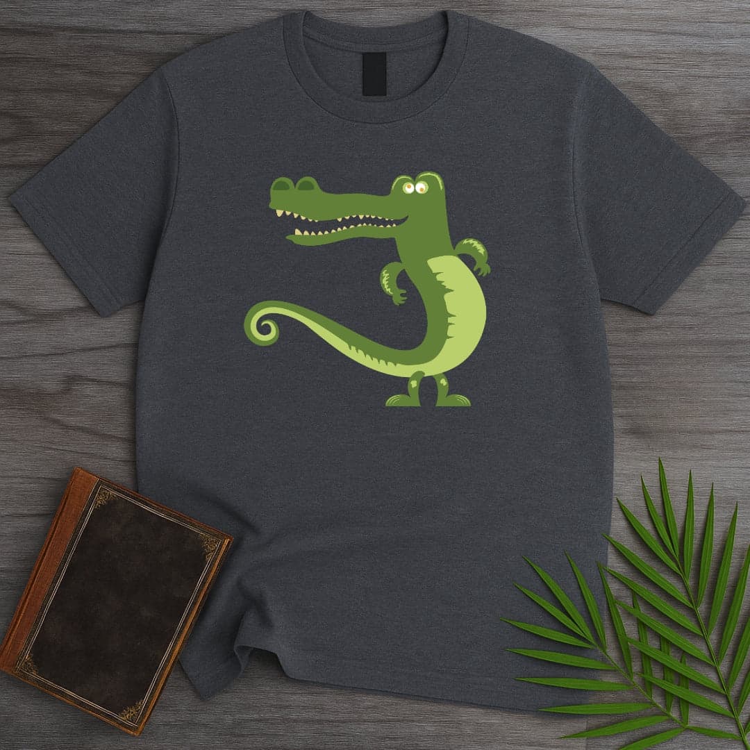 T-Shirt Dark Heather / S Cretaceous Croc Retro T-Shirt (Doobie)