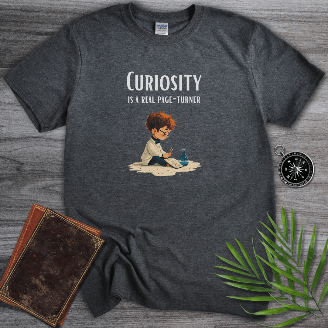 T-Shirt Dark Heather / S Curiosity is a Real Page Turner