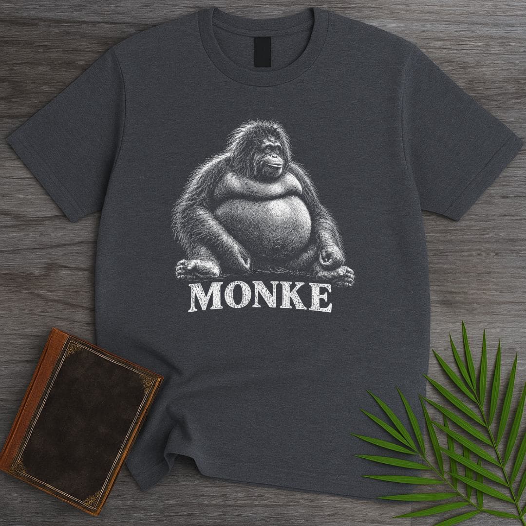T-Shirt Dark Heather / S Curious Monke T-Shirt