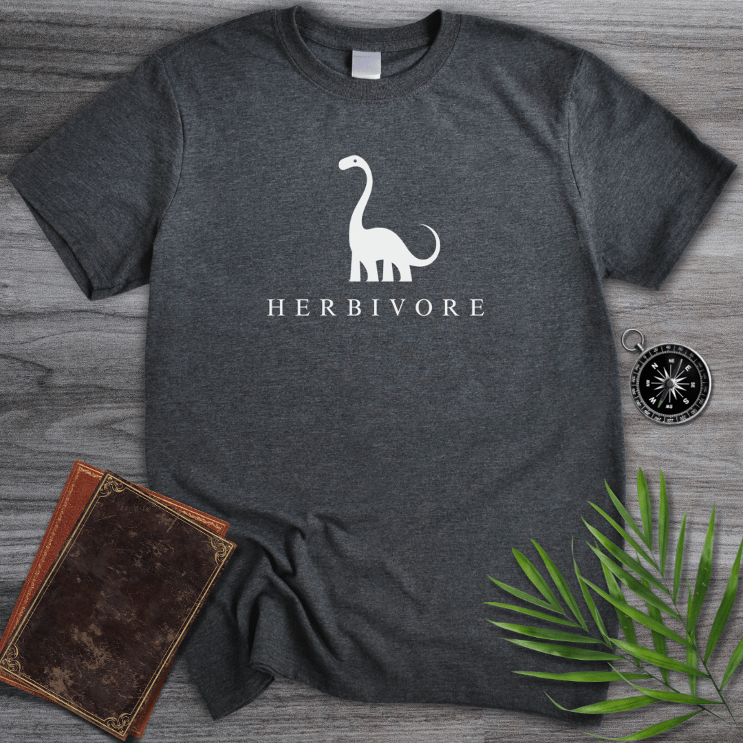 T-Shirt Dark Heather / S Cute Dinosaur Herbivore T-Shirt