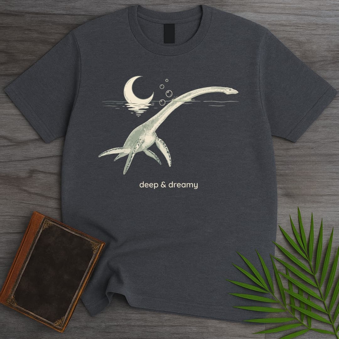 T-Shirt Dark Heather / S Dreaming Plesiosaur T-Shirt