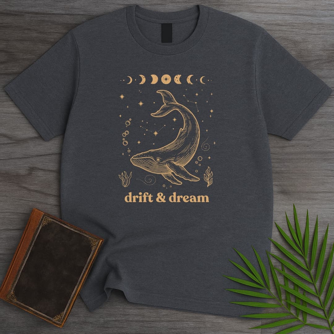 T-Shirt Dark Heather / S Drift And Dream Whale T-Shirt